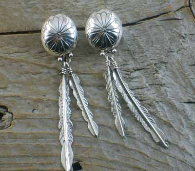 Sterling Silver Feather Earrings